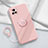 Ultra-thin Silicone Gel Soft Case Cover with Magnetic Finger Ring Stand S01 for Vivo iQOO U3 5G Red
