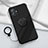 Ultra-thin Silicone Gel Soft Case Cover with Magnetic Finger Ring Stand S01 for Vivo iQOO Z6 5G Black