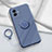 Ultra-thin Silicone Gel Soft Case Cover with Magnetic Finger Ring Stand S01 for Vivo iQOO Z6x Lavender Gray