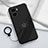 Ultra-thin Silicone Gel Soft Case Cover with Magnetic Finger Ring Stand S01 for Vivo iQOO Z7 5G Black