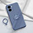 Ultra-thin Silicone Gel Soft Case Cover with Magnetic Finger Ring Stand S01 for Vivo iQOO Z7 5G Lavender Gray