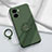 Ultra-thin Silicone Gel Soft Case Cover with Magnetic Finger Ring Stand S01 for Vivo iQOO Z7 5G Midnight Green