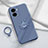 Ultra-thin Silicone Gel Soft Case Cover with Magnetic Finger Ring Stand S01 for Vivo iQOO Z7x 5G