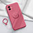 Ultra-thin Silicone Gel Soft Case Cover with Magnetic Finger Ring Stand S01 for Vivo T2x 5G Red