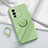 Ultra-thin Silicone Gel Soft Case Cover with Magnetic Finger Ring Stand S01 for Vivo V23 Pro 5G Green