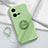 Ultra-thin Silicone Gel Soft Case Cover with Magnetic Finger Ring Stand S01 for Vivo V25 5G Green