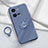 Ultra-thin Silicone Gel Soft Case Cover with Magnetic Finger Ring Stand S01 for Vivo V25 5G Lavender Gray