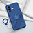 Ultra-thin Silicone Gel Soft Case Cover with Magnetic Finger Ring Stand S01 for Vivo V25 Pro 5G Blue