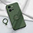 Ultra-thin Silicone Gel Soft Case Cover with Magnetic Finger Ring Stand S01 for Vivo V25e Midnight Green