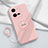 Ultra-thin Silicone Gel Soft Case Cover with Magnetic Finger Ring Stand S01 for Vivo V25e Pink