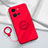 Ultra-thin Silicone Gel Soft Case Cover with Magnetic Finger Ring Stand S01 for Vivo V25e Red