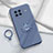 Ultra-thin Silicone Gel Soft Case Cover with Magnetic Finger Ring Stand S01 for Vivo X Note Lavender Gray