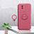 Ultra-thin Silicone Gel Soft Case Cover with Magnetic Finger Ring Stand S01 for Vivo Y02