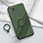 Ultra-thin Silicone Gel Soft Case Cover with Magnetic Finger Ring Stand S01 for Vivo Y02 Midnight Green
