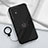 Ultra-thin Silicone Gel Soft Case Cover with Magnetic Finger Ring Stand S01 for Vivo Y02t Black