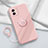 Ultra-thin Silicone Gel Soft Case Cover with Magnetic Finger Ring Stand S01 for Vivo Y32t Pink