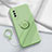Ultra-thin Silicone Gel Soft Case Cover with Magnetic Finger Ring Stand S01 for Vivo Y50t Green