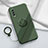 Ultra-thin Silicone Gel Soft Case Cover with Magnetic Finger Ring Stand S01 for Vivo Y50t Midnight Green