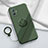 Ultra-thin Silicone Gel Soft Case Cover with Magnetic Finger Ring Stand S01 for Vivo Y75 5G Midnight Green