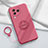 Ultra-thin Silicone Gel Soft Case Cover with Magnetic Finger Ring Stand S01 for Xiaomi Civi 3 5G Hot Pink