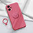 Ultra-thin Silicone Gel Soft Case Cover with Magnetic Finger Ring Stand S01 for Xiaomi Poco F5 5G Hot Pink