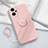 Ultra-thin Silicone Gel Soft Case Cover with Magnetic Finger Ring Stand S01 for Xiaomi Poco F5 5G Pink