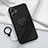 Ultra-thin Silicone Gel Soft Case Cover with Magnetic Finger Ring Stand S01 for Xiaomi Redmi 12 5G Black