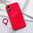 Ultra-thin Silicone Gel Soft Case Cover with Magnetic Finger Ring Stand S01 for Xiaomi Redmi 12 5G Red