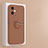 Ultra-thin Silicone Gel Soft Case Cover with Magnetic Finger Ring Stand S01 for Xiaomi Redmi Note 12R Pro 5G Brown