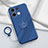 Ultra-thin Silicone Gel Soft Case Cover with Magnetic Finger Ring Stand S01 for Xiaomi Redmi Note 13 5G Blue