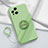 Ultra-thin Silicone Gel Soft Case Cover with Magnetic Finger Ring Stand S02 for Oppo Find X3 5G Matcha Green