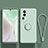 Ultra-thin Silicone Gel Soft Case Cover with Magnetic Finger Ring Stand S02 for Oppo Reno10 Pro+ Plus 5G Matcha Green