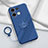 Ultra-thin Silicone Gel Soft Case Cover with Magnetic Finger Ring Stand S02 for Oppo Reno8 Pro 5G Blue