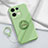 Ultra-thin Silicone Gel Soft Case Cover with Magnetic Finger Ring Stand S02 for Oppo Reno8 Pro 5G Matcha Green