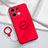 Ultra-thin Silicone Gel Soft Case Cover with Magnetic Finger Ring Stand S02 for Oppo Reno8 Pro 5G Red