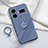 Ultra-thin Silicone Gel Soft Case Cover with Magnetic Finger Ring Stand S02 for Realme GT Neo6 5G Lavender Gray