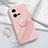Ultra-thin Silicone Gel Soft Case Cover with Magnetic Finger Ring Stand S02 for Vivo iQOO 10 Pro 5G Pink
