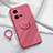 Ultra-thin Silicone Gel Soft Case Cover with Magnetic Finger Ring Stand S02 for Vivo iQOO 10 Pro 5G Red