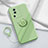 Ultra-thin Silicone Gel Soft Case Cover with Magnetic Finger Ring Stand S02 for Vivo iQOO Neo7 SE Green