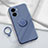 Ultra-thin Silicone Gel Soft Case Cover with Magnetic Finger Ring Stand S02 for Vivo iQOO Z7 5G