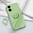 Ultra-thin Silicone Gel Soft Case Cover with Magnetic Finger Ring Stand S02 for Vivo iQOO Z7x 5G Green