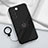 Ultra-thin Silicone Gel Soft Case Cover with Magnetic Finger Ring Stand S02 for Vivo V27 5G Black