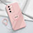 Ultra-thin Silicone Gel Soft Case Cover with Magnetic Finger Ring Stand S02 for Vivo V27 Pro 5G Pink