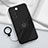 Ultra-thin Silicone Gel Soft Case Cover with Magnetic Finger Ring Stand S02 for Vivo V27e 5G Black