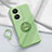 Ultra-thin Silicone Gel Soft Case Cover with Magnetic Finger Ring Stand S02 for Vivo V29 Lite 5G Green