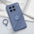 Ultra-thin Silicone Gel Soft Case Cover with Magnetic Finger Ring Stand S02 for Vivo X90 5G Lavender Gray