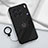 Ultra-thin Silicone Gel Soft Case Cover with Magnetic Finger Ring Stand S02 for Vivo X90 Pro 5G Black