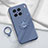 Ultra-thin Silicone Gel Soft Case Cover with Magnetic Finger Ring Stand S02 for Vivo X90 Pro 5G Lavender Gray