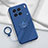 Ultra-thin Silicone Gel Soft Case Cover with Magnetic Finger Ring Stand S02 for Vivo X90 Pro+ Plus 5G Blue