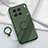 Ultra-thin Silicone Gel Soft Case Cover with Magnetic Finger Ring Stand S02 for Vivo X90 Pro+ Plus 5G Midnight Green